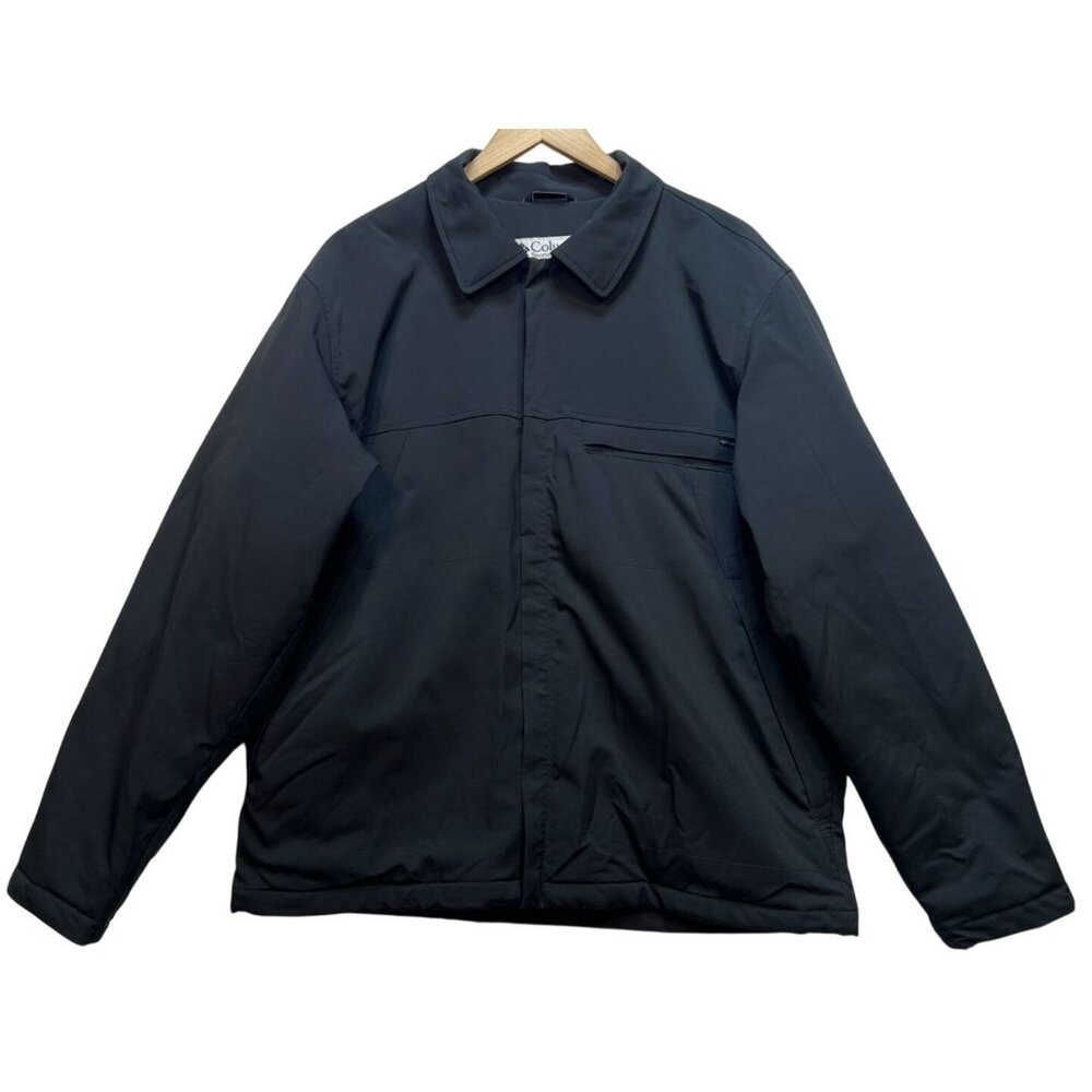 Columbia Men's Full Zip Cardigan Jacket Long Sleeve Size Large Dark Black Casual